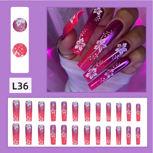 【L36】 24Pcs Press on Nails