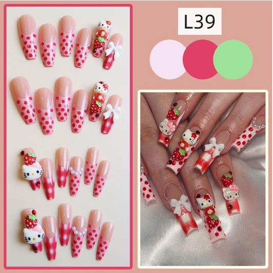 【L39】24Pcs Press on Nails